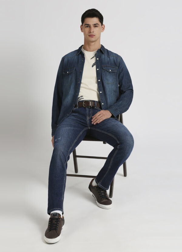 Black / Sky Denim Jeans - Image 3