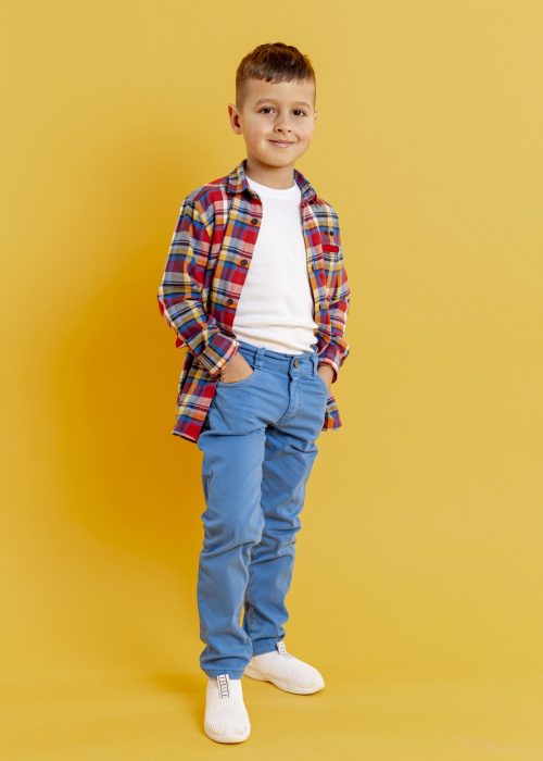 low-angle-little-boy-posing